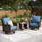 Swivel Wicker Outdoor Lounge Chair With Side Table-106891286