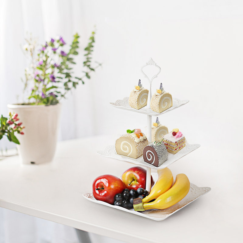 3-Tier Square Cupcake Stand, Dessert Display Holder