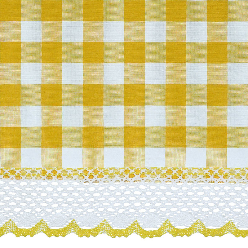 Aerilyn Buffalo Plaid Checkered Gingham Farmhouse Extra Long Window Curtain Panel, Yellow, 42" W x 95" L