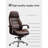 Leather Office Chair with Aluminum Alloy Base and Fixed Armrests