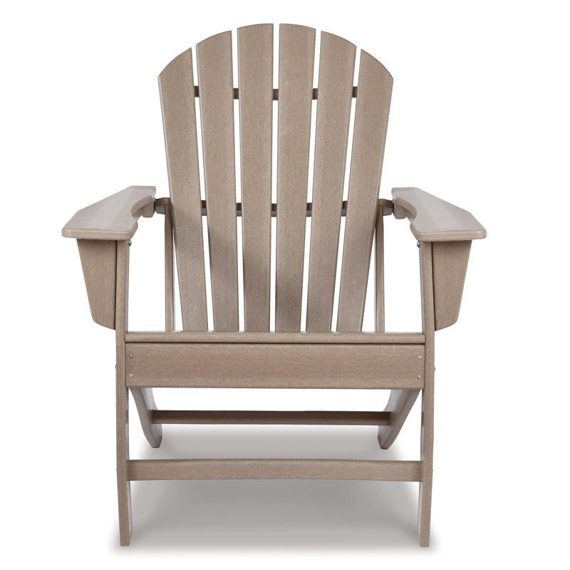 Emory Foldable Outdoor Adirondack Chair, Grayish Brown