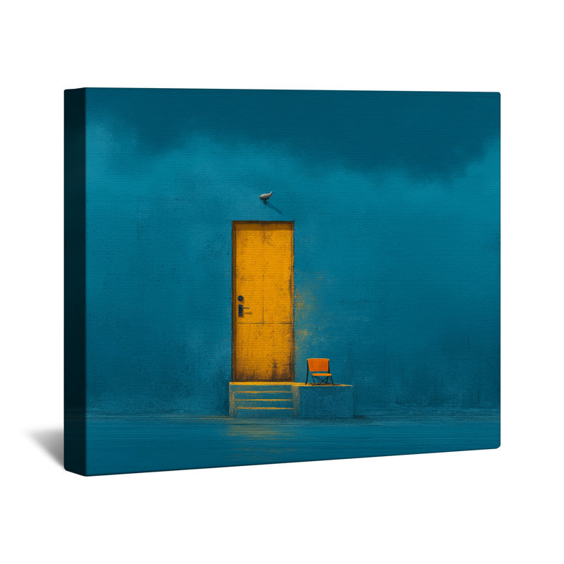 Toile jaune sur châssis tendue - Décoration murale architecture en plusieurs tailles, 12 x 12 inches
