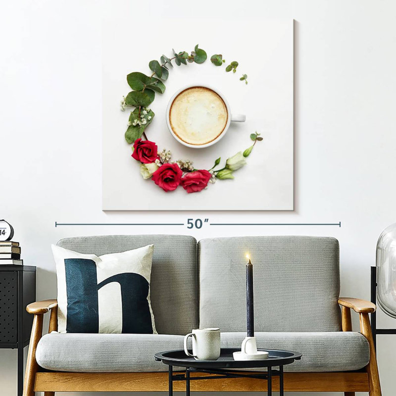 Yarlin Floral Cappuccino Coffee, 33" H x 33" W