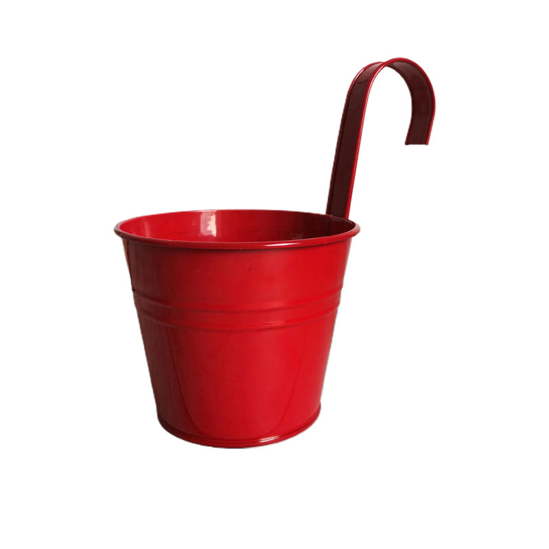 Afton Metal Hanging Planter, 1, Yellow