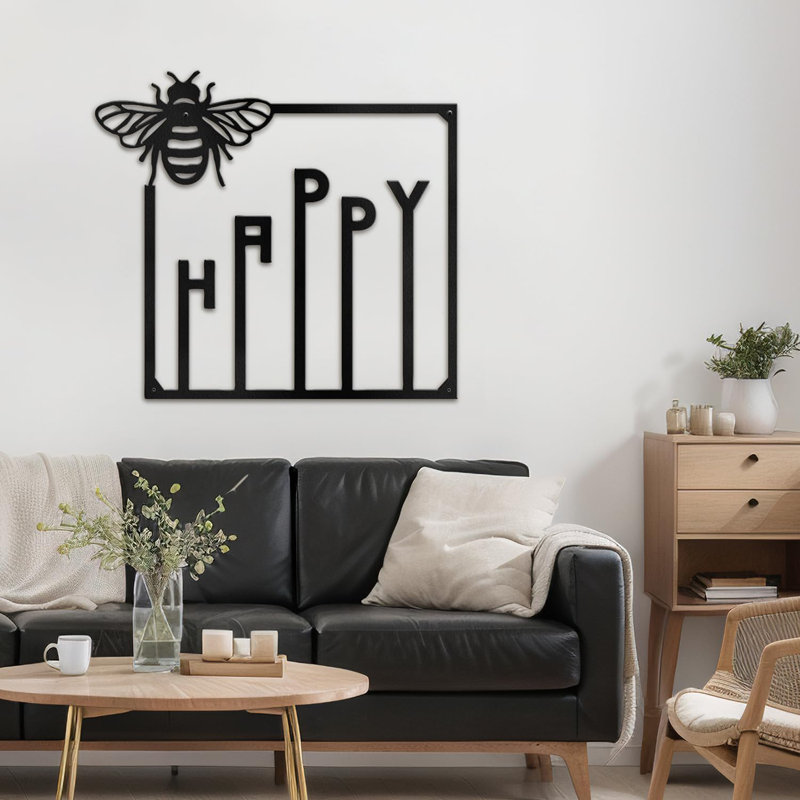 Décoration murale en métal, H 16 po x l 16 po x P 0,05 po, Or