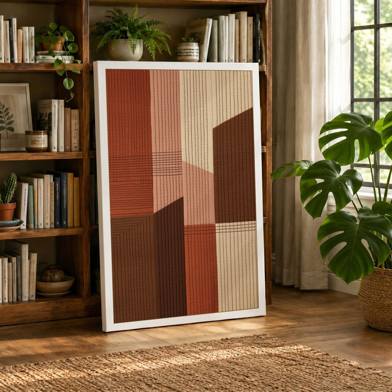 Striped Geometry Geometric - Wrapped Canvas, Black Border, 30x20 - 76.2 x 50.8 cm
