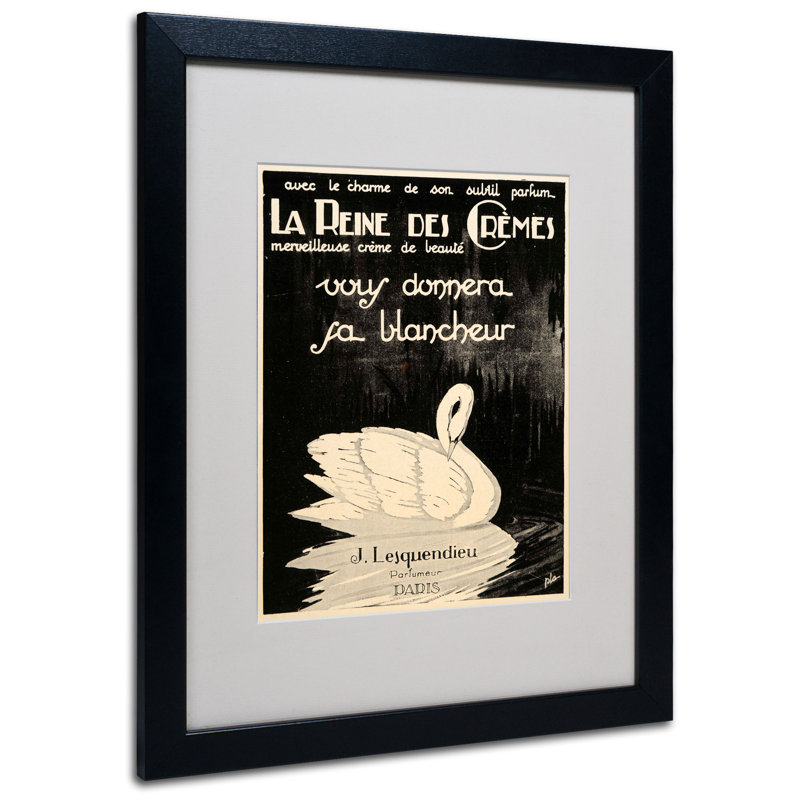 « lesquendieu cremes », affiche rétro sur toile encadrée, H 20 po x l 16 po x P 0,75 po, Noir