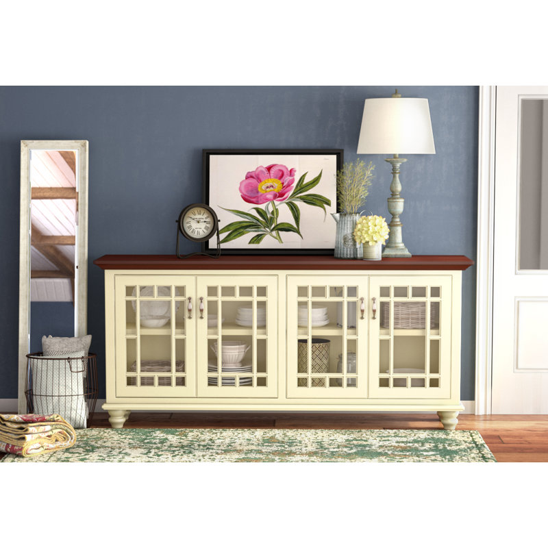 Colefax Unfinished TV Stand for TVs up to 88", Caribbean Rum, Cupola Yellow