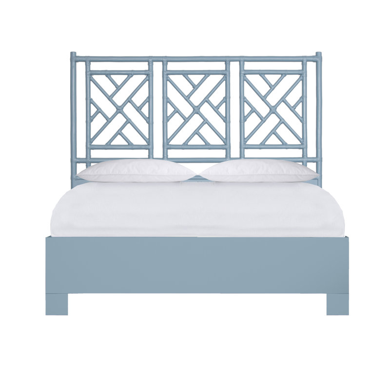 Chippendale Open-Frame Bed, Queen, Pool Blue