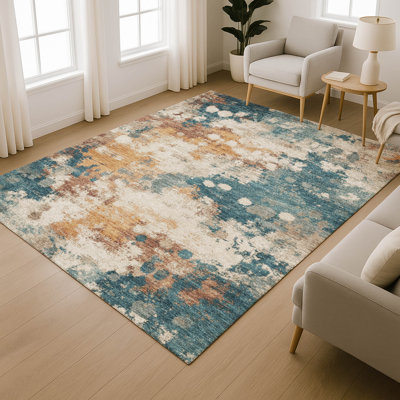 Premium Machine Washable Mayfield AMF2114 Abstract Rug