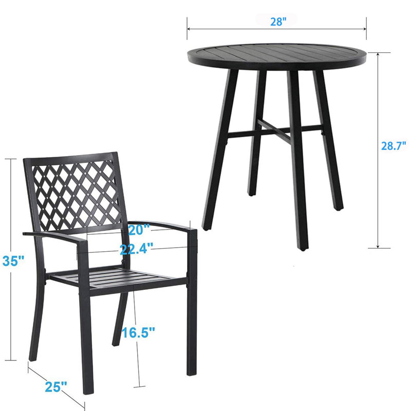Stines 2 - Person Patio Dining Set with Round Table
