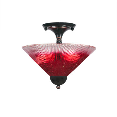 Semi-Flush 2 Bulbs With 12" Glass