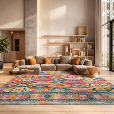 Tapis rose Felty Ikat