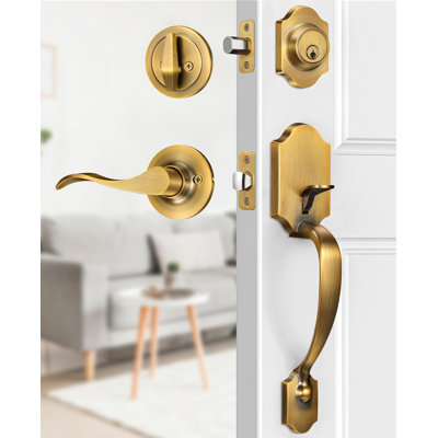 Ensemble de poignées de porte avant, serrure de porte d'entrée à clé pour portes extérieures