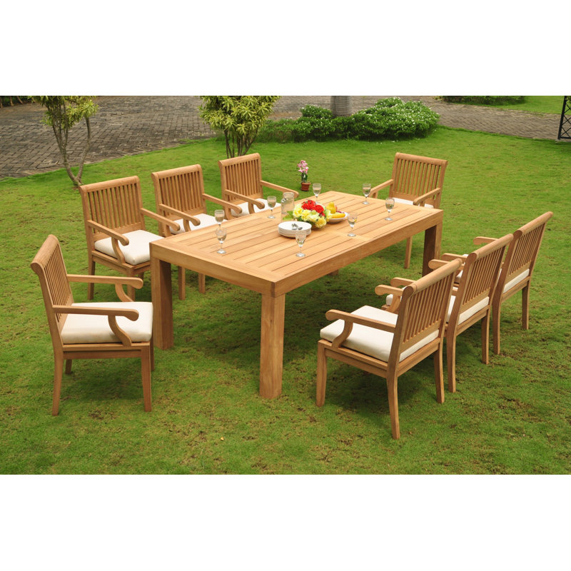 Ensemble repas 9 pièces teck Shelby