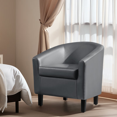 Seldon 28'' H Vegan Leather Barrel Chair