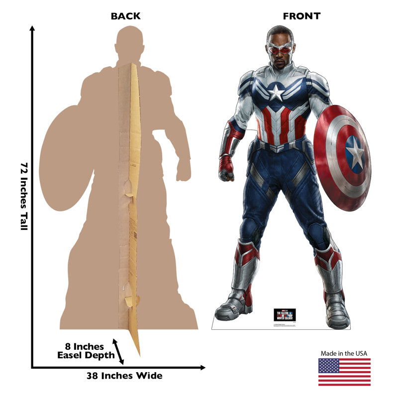 72 x 38 Inch Falcon Captain America Cardboard Cutout