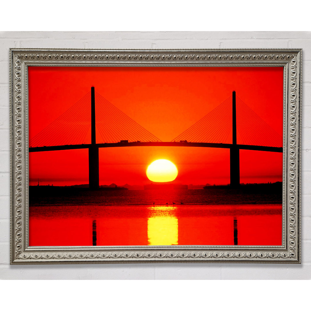 Brücke bei Sonnenuntergang - Einzelne Bilderrahmen Kunstdrucke