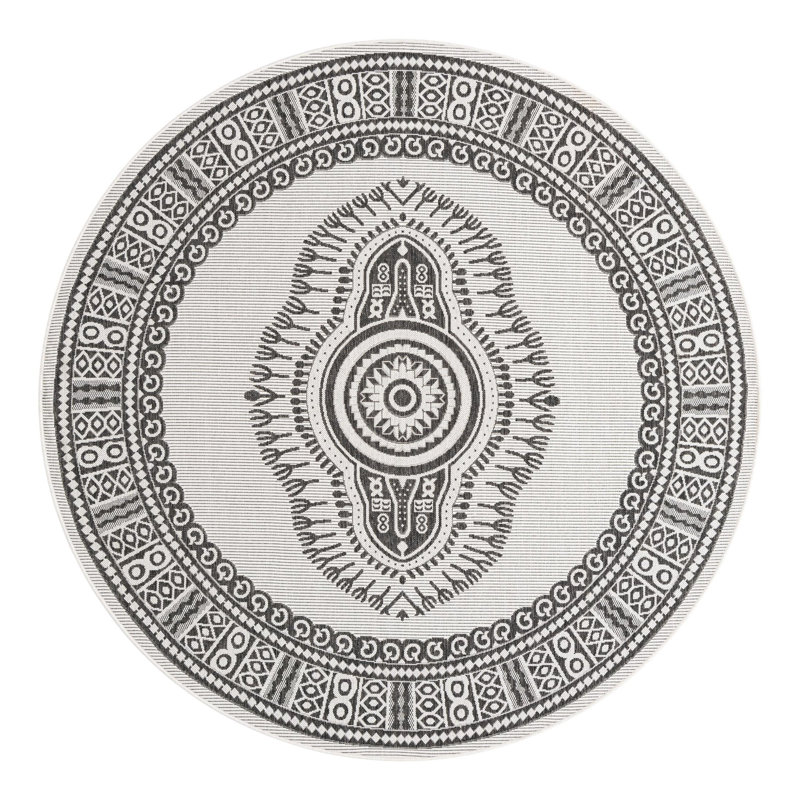 Oriental Indoor / Outdoor Rug, Round 7'10"