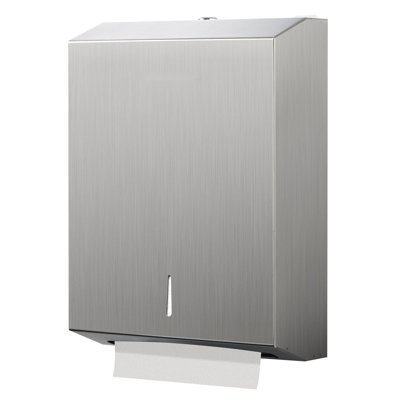 Paper Towel Dispenser Wall Mount, Large Commercial C/Z Tri Fold Multifold Hand Towels Dispenser, Brushed Stainless Steel Paper Towel Holder With Lock For Bathroom, Restroom And Public Places