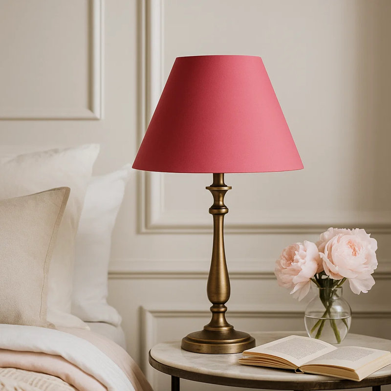 Cotton Empire Lamp Shade ( Screw On ), 23cm H x 45cm W x 45cm D,  Blush Pink