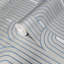 Rouleaux de papier peint Classen Silver Metallic Blue Art Deco Lines