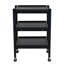 Rubberwood 3-Tier Bar Cart On Casters With Removable Tray/Shelf