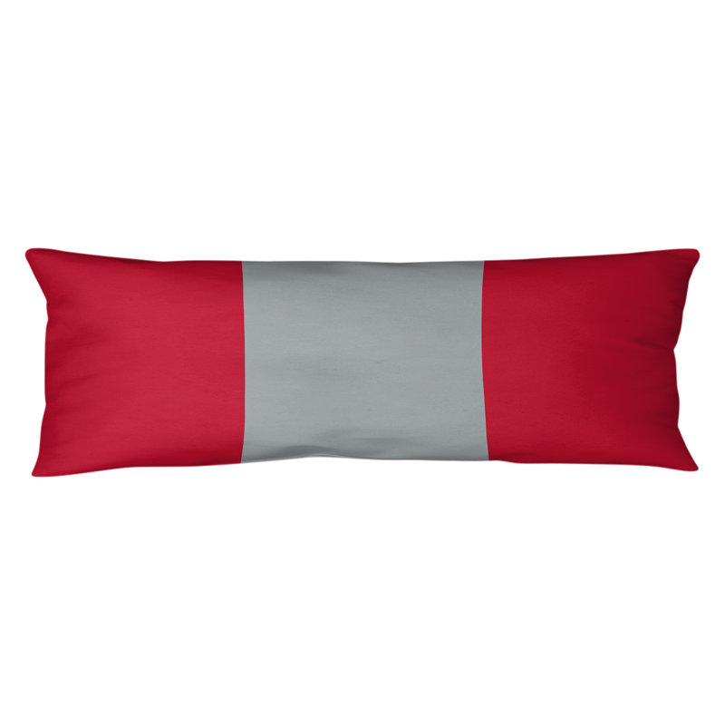 Oreiller de corps en polyester Atlanta, Rouge et argenté, NFL Stripes Football
