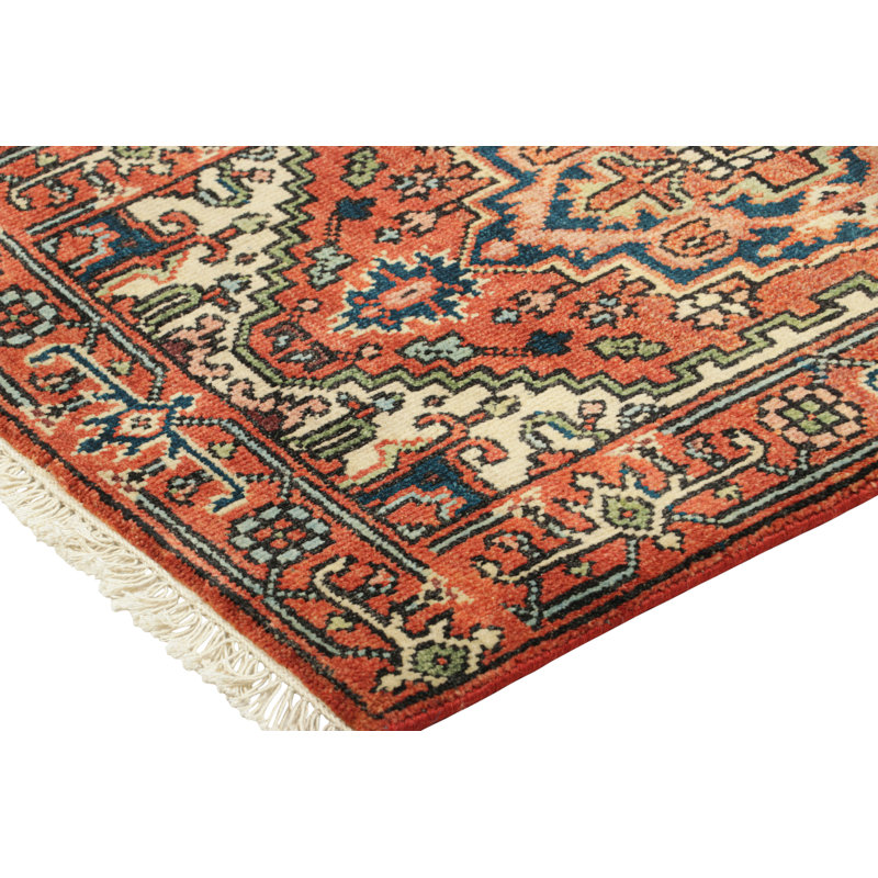 Rug & Kilim’S Heriz Style Rug In Red And Pink With Medallion And Floral Patterns