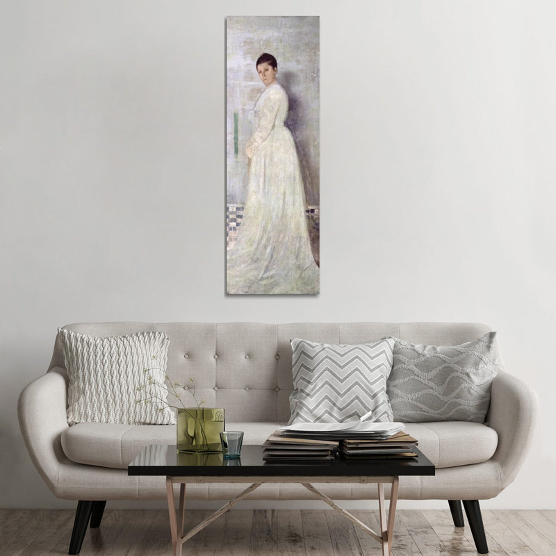 Harmonie en blanc et bleu - reproduction d'art mural - toile tendue, 60 po x 20 po, Toile tendue avec châssis, Sans cadre