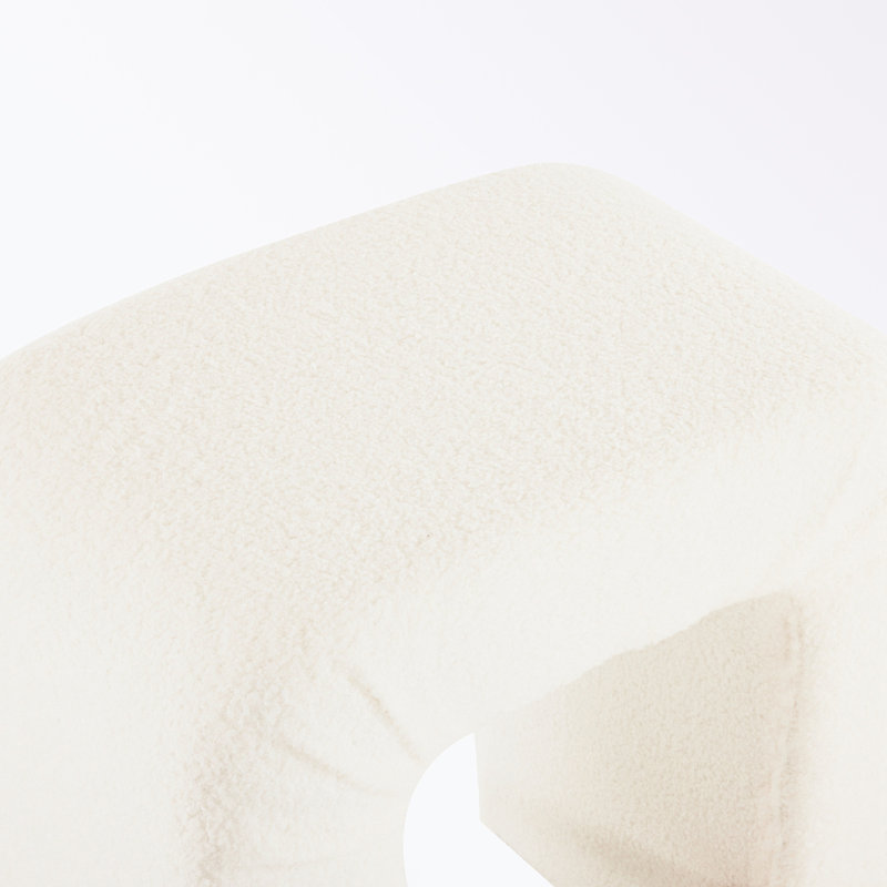 Ensemble de 2 tabourets en U avec base robuste, Blanc/naturel