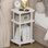 Table de chevet Furinno JUST, table de chevet Turn-N-Tube à 3 niveaux avec tablette ouverte, table d'appoint d'angle ronde, table de bout, facile à assembler, pour le salon, la chambre à coucher, blanc