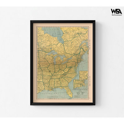North America East États-Unis Canada, East Coast affiche impression carte, atlas nord-américain, art mural, chambre d'invité, reproduction d'art