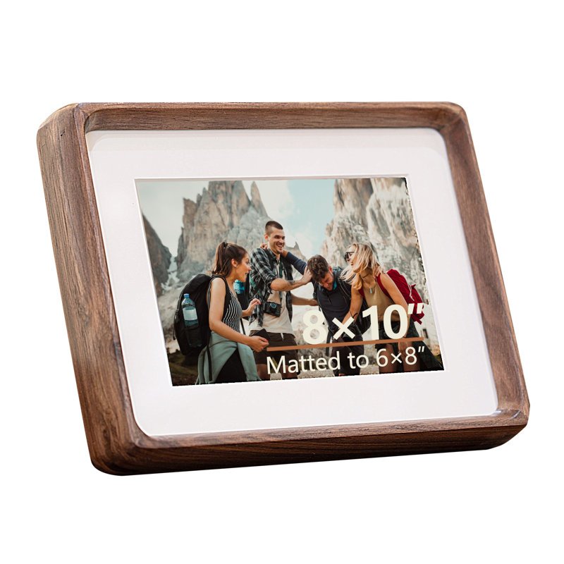 Cadre de table de coin rond en bois massif, Noir noyer, L 8 po x H 10 po