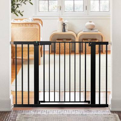 29.5-46" Wide Baby Gate 30" Tall Dual Lock Auto Close Safety Gates with Secure Indicator