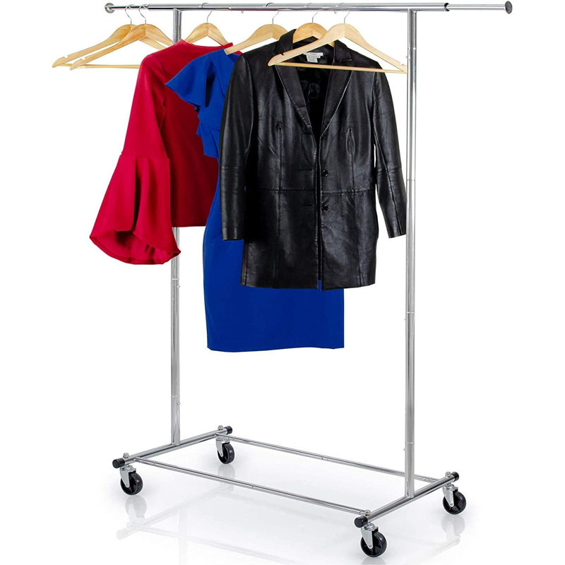 Ishatkar Adjustable Rolling Clothes Rack