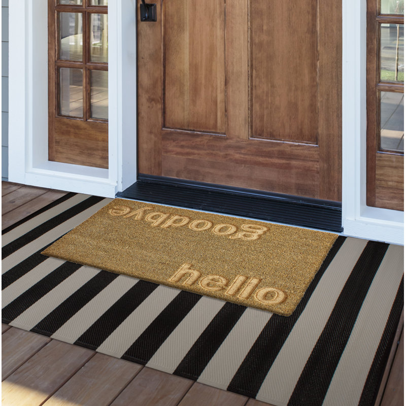 Tapis d'entrée antidérapant Galindo Hello-Goodbye 30 po x 18 po