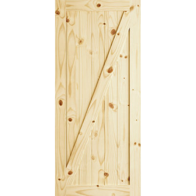 Porte de grange à fini z à fini en bois manufacturé avec ensemble de quincaillerie d’installation à panneau