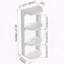12-inch Wall-Mounted Bathroom Storage Rack with Unique Three-Tier Design, Glossy White