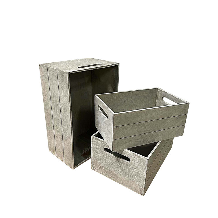 Creative Deco Lot De 3 Caisse En Bois Blanc| 40 X 30 X 15 Cm | Caisse Rangement Bois | Cagette Bois Deco à Prix