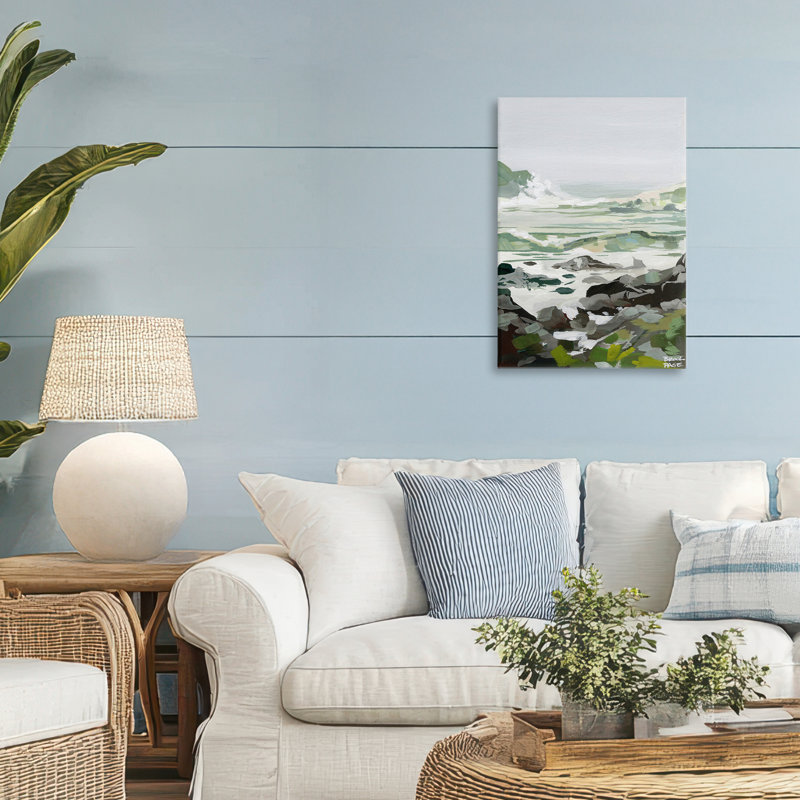 Impression sur toile Coastal Waves & Rocks, conception par Brook Page, H 24 po x l 16 po