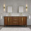 Meuble-lavabo double en marbre blanc Carrara de 72 po Klemenc