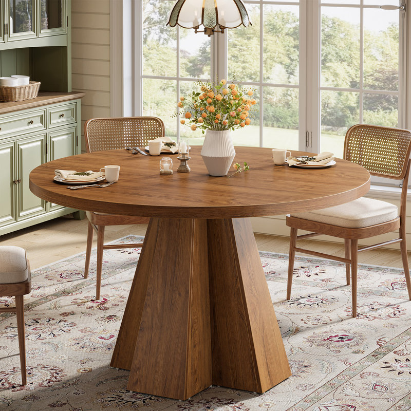 47-inch Round Dining Table for 4, Circle Kitchen Table for Dining Room, Kitchen