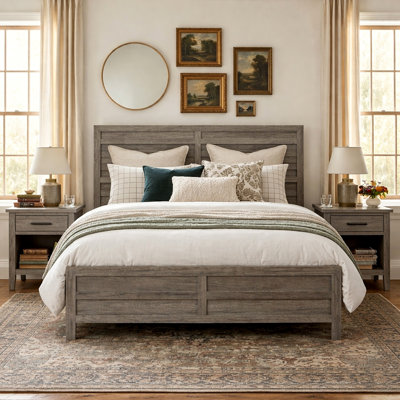 Queen Bed Frame with Panel Headboard