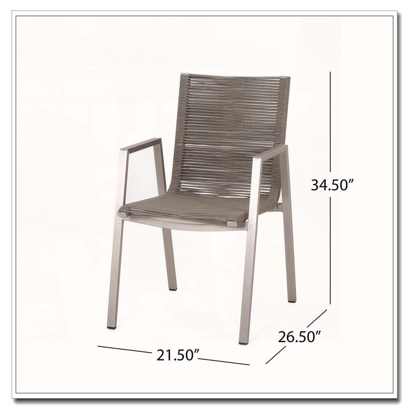 Chaise d'extérieur moderne en aluminium, Taupe