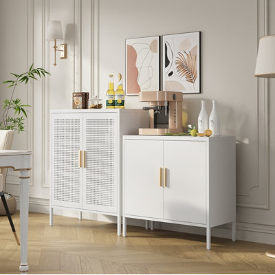 Steel Metal Storage Cabinet - 2 Doors & 2 Adjustable Shelves, Garage/Home Office File Cabinet by Latitude Run