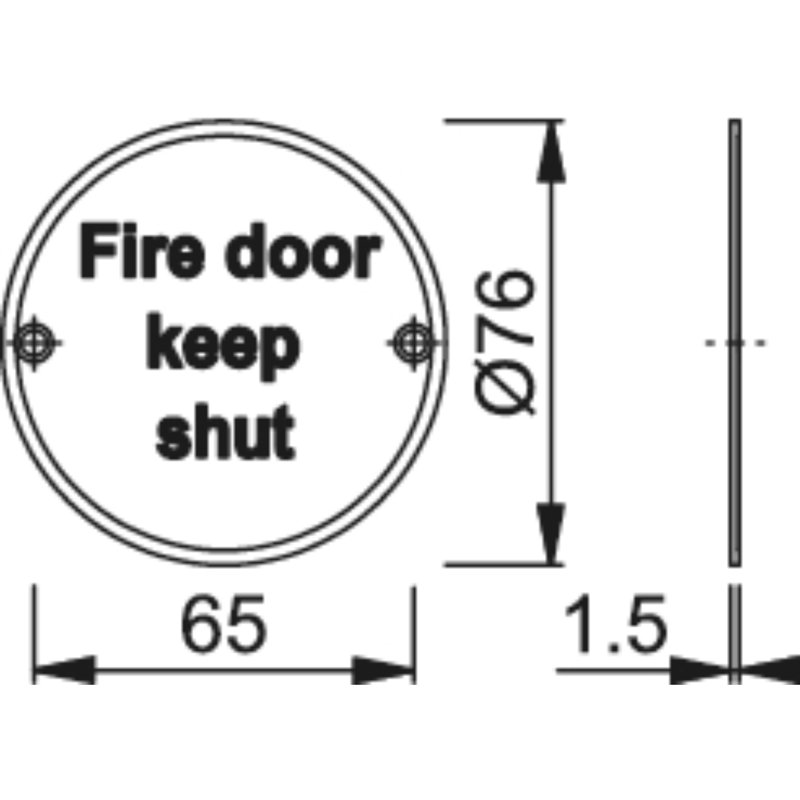 Amauli "Fire Door Keep Shut" Sign, Blue/Polished Silver