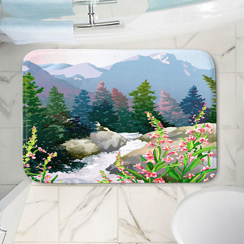 Tapis pour salle de bain en mousse à mémoire de style vtt anne gifford, l 24 po x L 17 po x H 1 po
