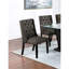 Chaises de salle à manger modernes à oreilles de 2, housse en polyfibre noir cendré et fabrication en bois d'hévéa, bouton, finition foncée pour tissu d'ambiance, cadre de cuisine