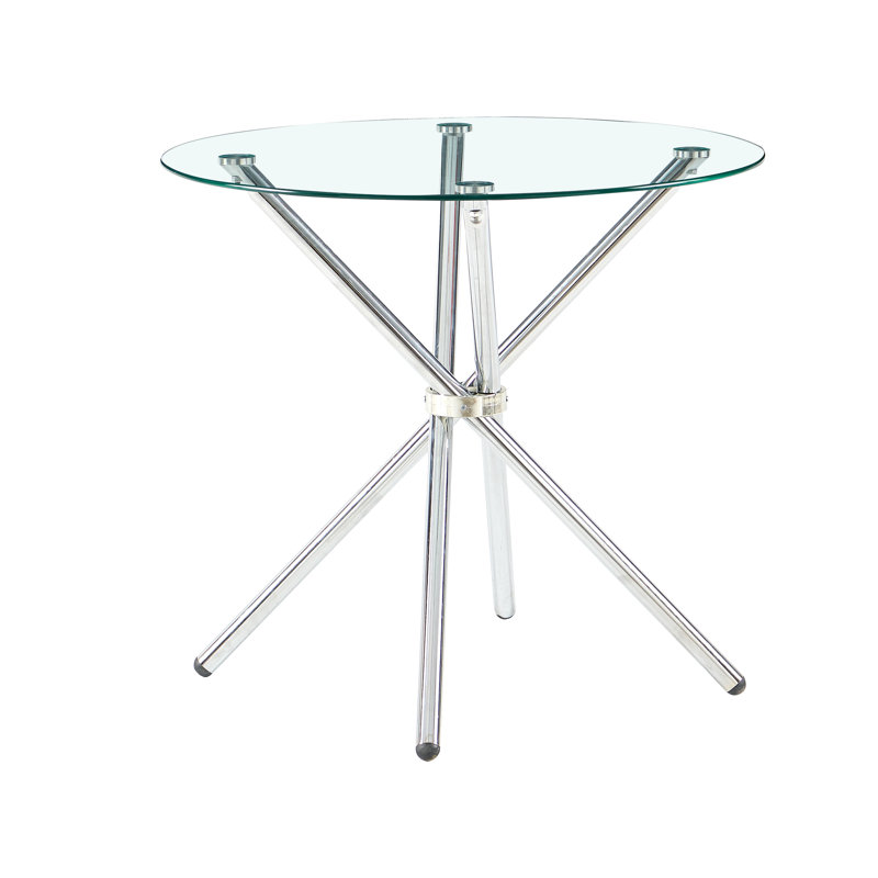 Table de salle à manger Dominek, H 29,5 po x L 31,5 po x l 31,5 po, Argent argent